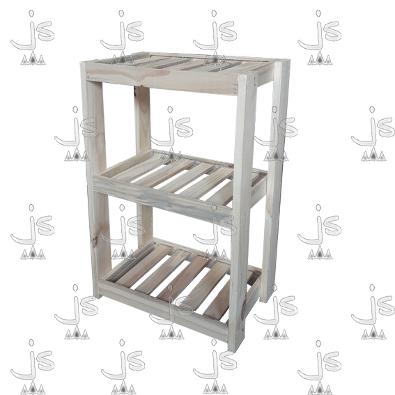 Toallero desarnable de tres estantes hecho de madera de pino. Fabricado por JS Fábrica de muebles.