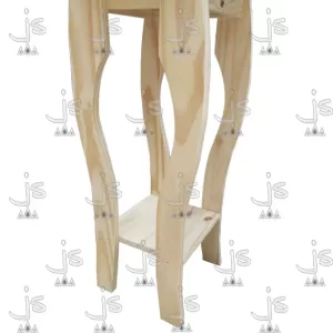 mesa redonda candy alta con estante fabricada en madera de pino por js muebles fabrica de muebles y carpinteria mayorista y minorista en san fernando