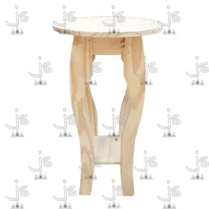 mesa redonda candy alta con estante fabricada en madera de pino por js muebles fabrica de muebles y carpinteria mayorista y minorista en san fernando