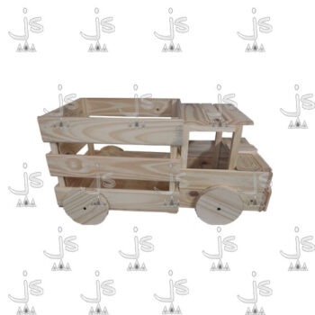 Camioncito elaborado en pino, incluye ruedas giratorias. Producido por JS DISEÑOS EN PINO.