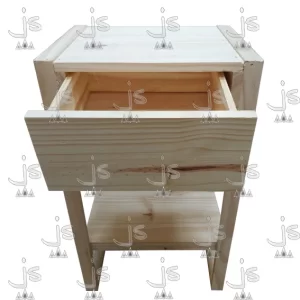 mesa de luz malibu con cajon y estante fabricada en madera de pino por js muebles fabrica de muebles y carpinteria mayorista y minorista en san fernando