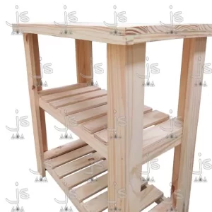 mesa quesera de 80 cm de ancho con 2 estantes fabricado por js muebles fabrica de muebles y carpinteria mayorista y minorista en san fernando