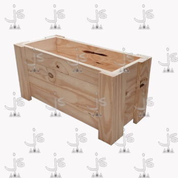 Macetero de 60×25 hecho de madera de pino. Fabricado por JS. Fábrica de muebles.