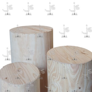 cilindros candy de madera de pino macizo realizada por js fabrica de mubles, ubicada en san fernando, carupa, provincia de buenos aires