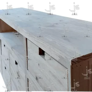 rack industrial de 10 cajones echo en madera de pino fabricado por js muebles diseños en pino