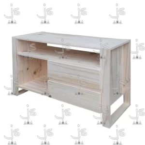 Mesa LCD Malibu realizada en madera y tablas de pino, fabricada y distribuida por js diseños en pino carpinteria y fabrica san fernando