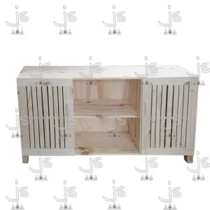 Bahiut Varillado de 140 con 2 puertas fabricado en madera de pino macizo por js fabrica de muebles carpinteria en san fernando