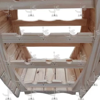 Bodega tonel con capacidad para 12 vinos fabricada en pino macizo por js fabrica de muebles y carpinteria en san fernando