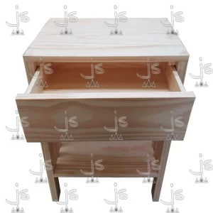 mesa de luz varillada con cajon y estante fabricadas en madera de pino por js muebles fabrica de muebles y carpinteria mayorista y minorista en san fernando