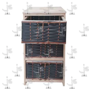 Ordenador organizador varillado de 3 canastos fabricado en madera de pino por js muebles fabrica de muebles y carpinteria mayorista y minorista en san fernando