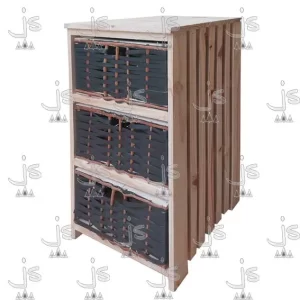 Ordenador organizador varillado de 3 canastos fabricado en madera de pino por js muebles fabrica de muebles y carpinteria mayorista y minorista en san fernando
