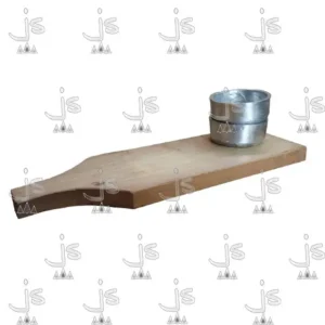 Combo Tabla de mas dos cuencos de fundicion fabircado en madera de pino por JS Fabrica de Muebles y carpinteria en san fernando