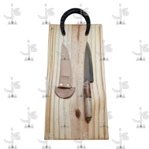 Combo de Tabla de picada y cuchillo de arado frabicada en madera de pino por JS Fabrica de Muebles y carpinteria en san fernando