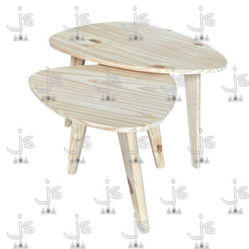 Mesa ratona púa x2 hecho de madera de pino. Fabricado por JS. Fábrica de muebles.
