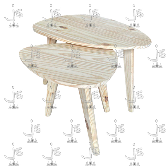 Mesa ratona púa x2 hecho de madera de pino. Fabricado por JS. Fábrica de muebles.
