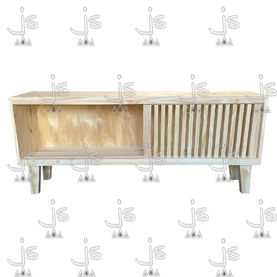 Rack LCD puerta corrediza 120 Fabricado en Pino Macizo por JS Fabrica de Muebles Ubicado en San Fernando
