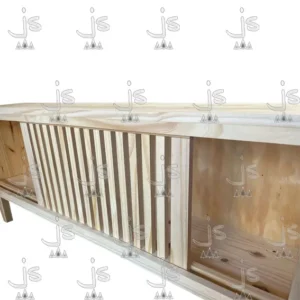 Rack LCD puerta corrediza 120 Fabricado en Pino Macizo por JS Fabrica de Muebles Ubicado en San Fernando