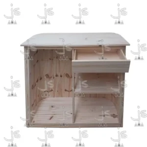 Mostrador varillado para candy de pino fabricado por js fabrica de muebles y carpintería mayorista y minorista en san fernando