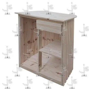 Mostrador varillado para candy de pino fabricado por js fabrica de muebles y carpintería mayorista y minorista en san fernando