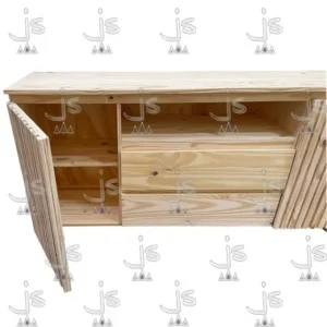 Bahiut Rack Varillado 2 puertas y 2 cajones de 160 de pino fabricado por js fabrica de muebles y carpintería mayorista y minorista en san fernando