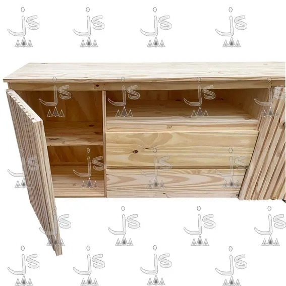 Bahiut Rack Varillado 2 puertas y 2 cajones de 160 de pino fabricado por js fabrica de muebles y carpintería mayorista y minorista en san fernando