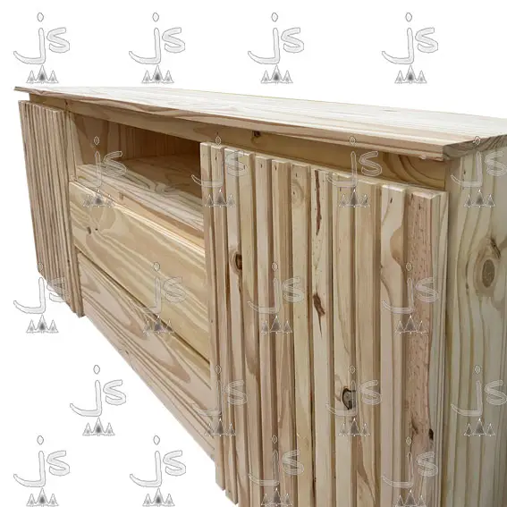 Bahiut Rack Varillado 2 puertas y 2 cajones de 160 de pino fabricado por js fabrica de muebles y carpintería mayorista y minorista en san fernando