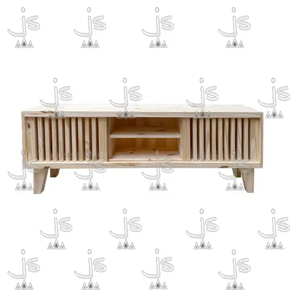 Rack LCD 2 puertas corredizas 140x30x60 Fabricado en Pino Macizo por JS Fabrica de Muebles Ubicado en San Fernando