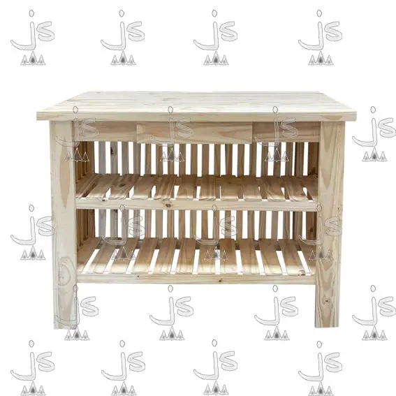 Desayunador Isla Varillada de 120x60 Fabricada en Pino Macizo por JS Fabrica de Muebles Ubicado en San Fernando