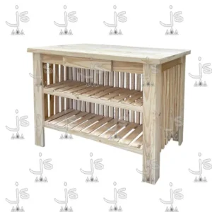 Desayunador Isla Varillada de 120x60 Fabricada en Pino Macizo por JS Fabrica de Muebles Ubicado en San Fernando