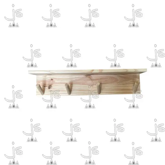 Perchero Pared Con Estante x4. Fabricada en Pino Macizo por JS Fabrica de Muebles Ubicado en San Fernando