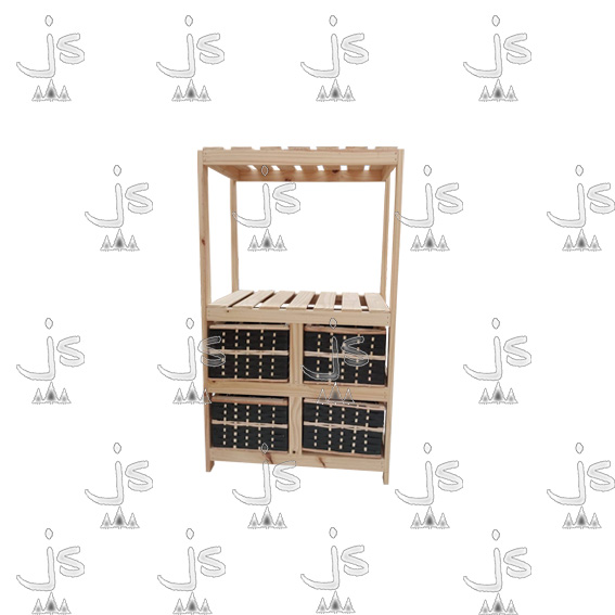 Mesa Microondas Organizador C/Canastos. Fabricada en Pino Macizo por JS Fabrica de Muebles Ubicado en San Fernando