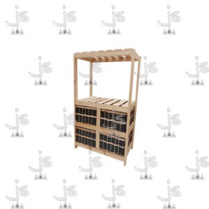 Mesa Microondas Organizador C/Canastos. Fabricada en Pino Macizo por JS Fabrica de Muebles Ubicado en San Fernando