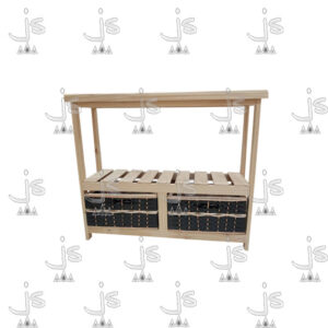 Mesa Quesera Eco C/Canastos. Fabricada en Pino Macizo por JS Fabrica de Muebles Ubicado en San Fernando