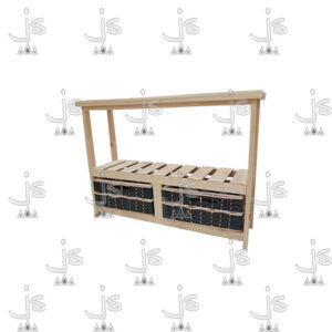 Mesa Quesera Eco C/Canastos. Fabricada en Pino Macizo por JS Fabrica de Muebles Ubicado en San Fernando