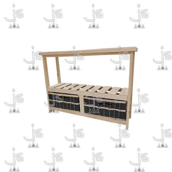 Mesa Quesera Eco C/Canastos. Fabricada en Pino Macizo por JS Fabrica de Muebles Ubicado en San Fernando