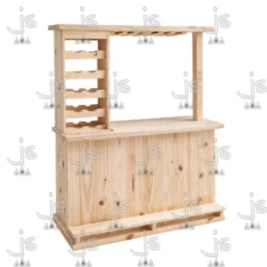 Bar con alzada recto de 100cm de ancho Fabricada en Pino Macizo por JS Fabrica de Muebles Ubicado en San Fernando