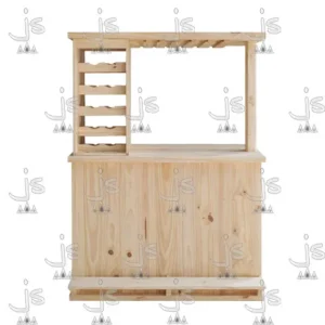 Bar con alzada recto de 100cm de ancho Fabricada en Pino Macizo por JS Fabrica de Muebles Ubicado en San Fernando