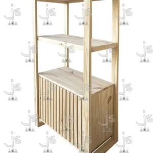 Biblioteca estanteria multiuso puerta varillada Fabricada en Pino Macizo por JS Fabrica de Muebles Ubicado en San Fernando