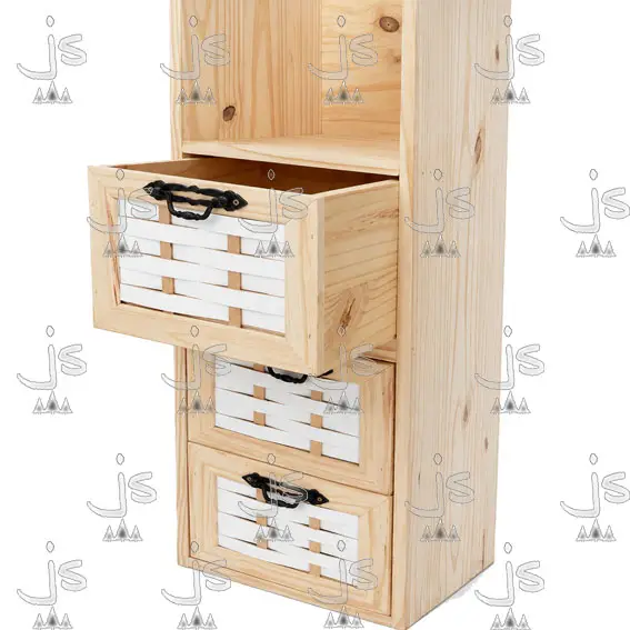 BIBLIOTECA CANVARY MULTIUSO CON CANASTOS FABRICADO EN MADERA DE PINO MACIZO POR JS DISEÑOS EN PINO CARPINTERIA Y MUEBLERIA EN SAN FERNANDO ZONA NORTE
