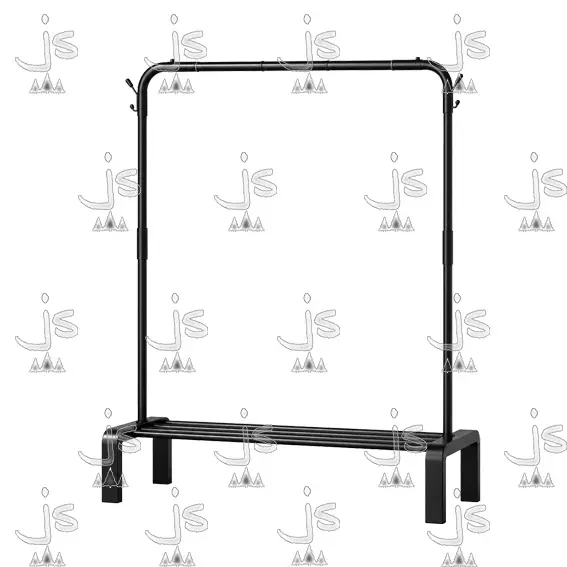 Perchero de ropa tipo arco con barra simple 1 barra para colgar ropa 1 estante inferior fabricado en acero al carbono. Venddo y comercializado por js disñeos en pino fabrica y carpinteria en zona norte San Fernando