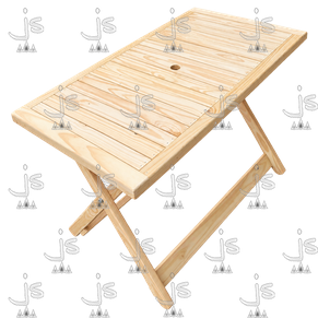 Mesa plegable de pino con tapa deck código 5160 vista isométrica